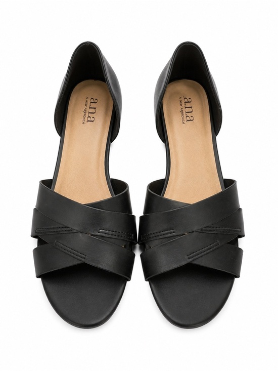 a.n.a Shoes - a.n.a D’Orsay Sandals 7M Black Crisscross Comfort Flats Barely Worn